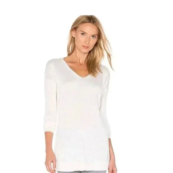 Vimmia Athleisure White Shavasana Reversible White Wool  Light Sweater SZ S - Picture 2 of 7